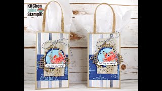 Stampin' Up! Make a Splash Gift Bag Making Tutorial with Kitchen Table Stamper