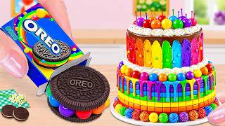 How To Bake Super Rainbow Melting Chocolate Cake With Fresh Fruit | Soft Baking Cake Recipes screenshot 4