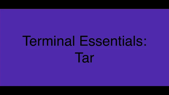 Terminal Essentials: tar (compress files)