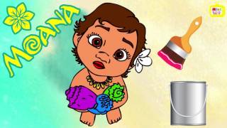 Disney Moana Colouring - Learn Colours - Teach Colours - Educational Baby Toddler Video screenshot 1