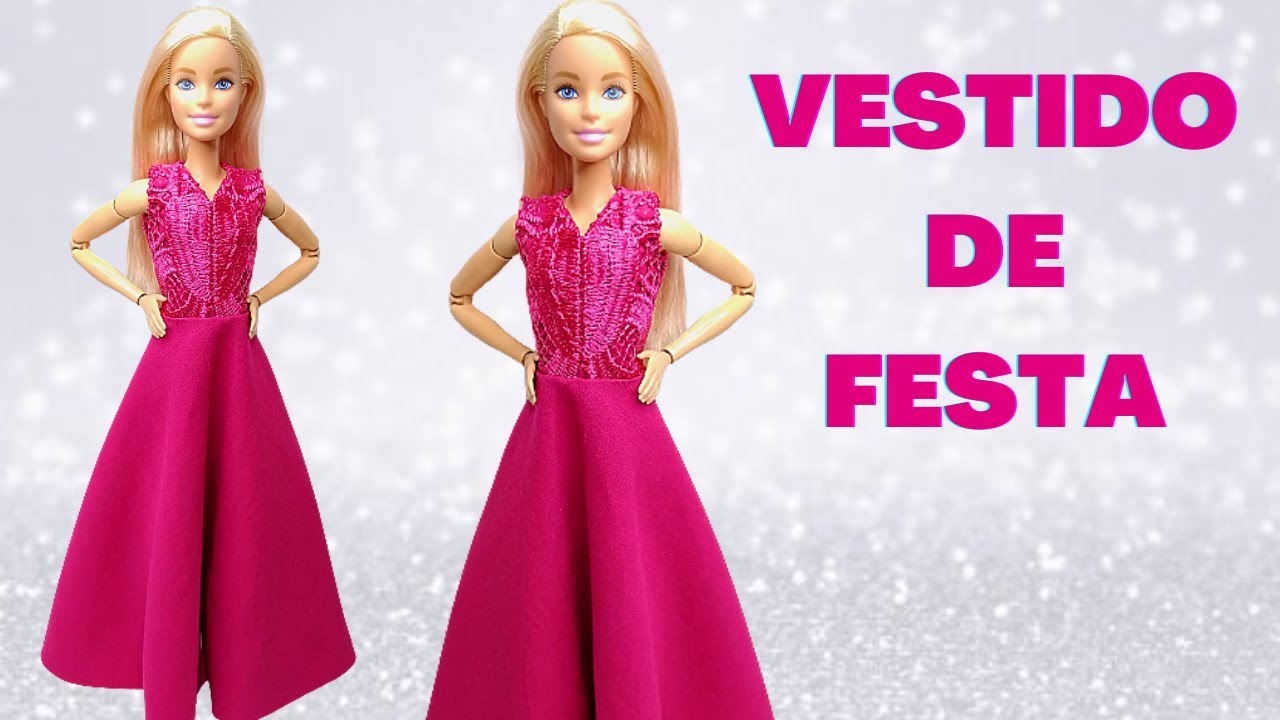 COMO FAZER UM LINDO VESTIDO RODADO PARA BARBIE 