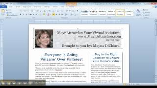 How To Insert Text Boxs - Masthead - Pictures - Using Microsoft Word 2010