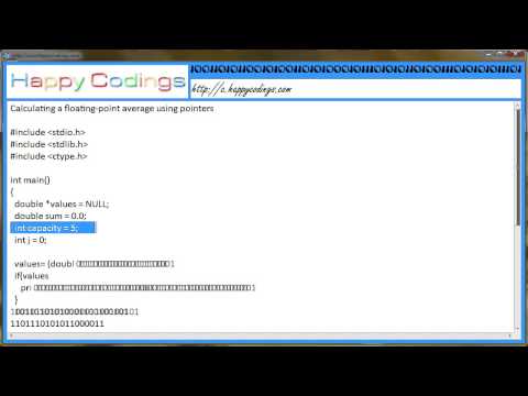 Calculating a floating point average using pointers c code example
