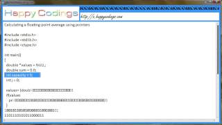 Calculating a floating point average using pointers c code example