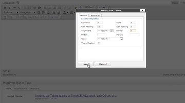 Tables with TinyMCE Advanced