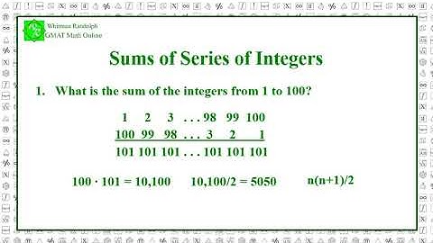 Integers - Sums of Series of Integers