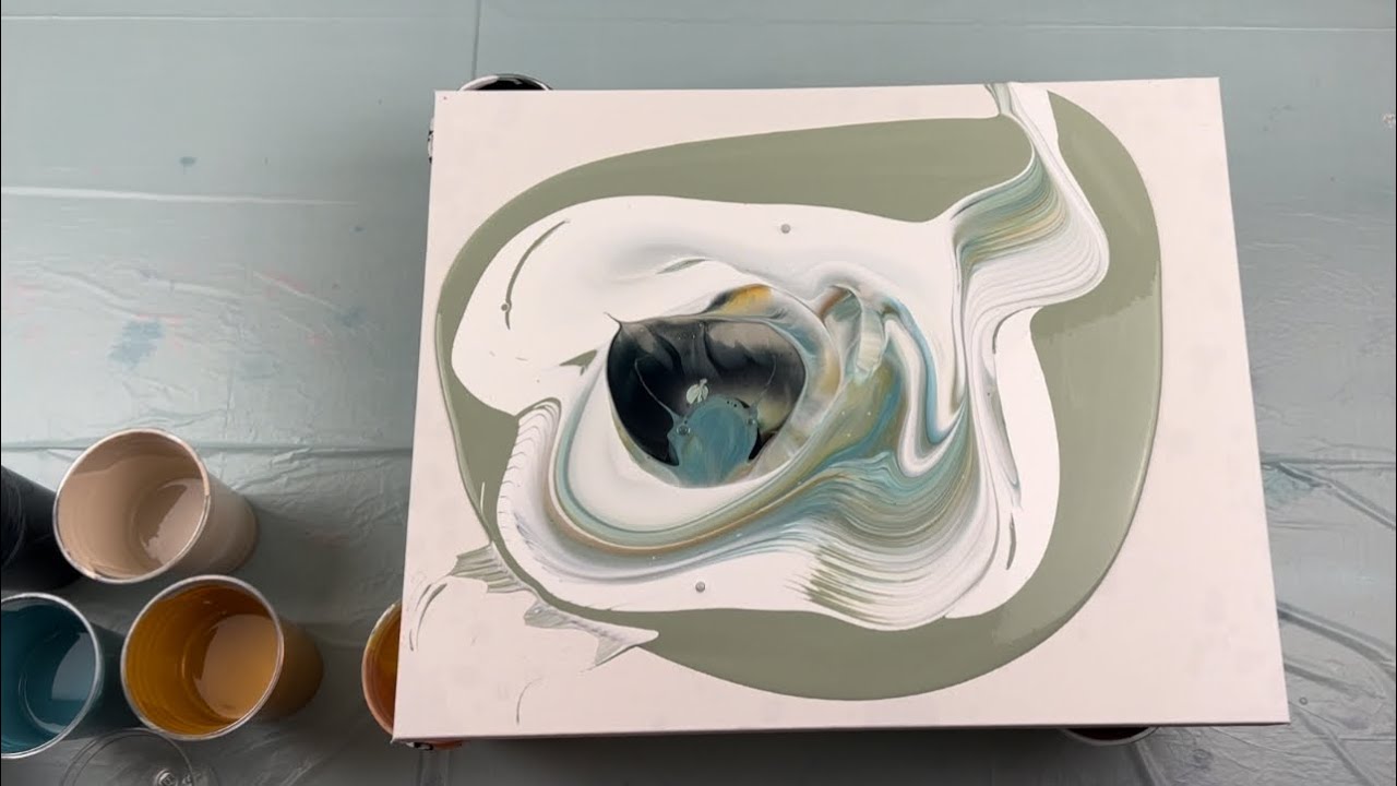 MESMERIZING Neutral Tones! Flip Cup | Acrylic Painting - YouTube
