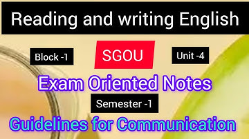 SGOU / Reading and writing English /Guidelines for communication / Notes.