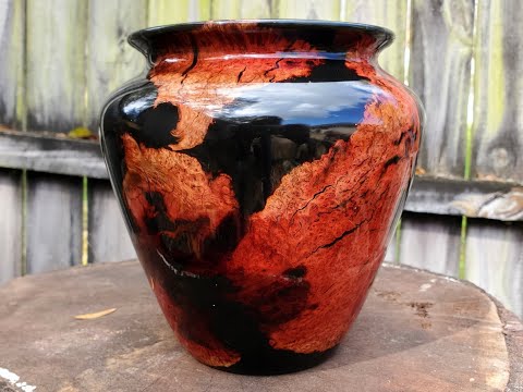 Manzanita Burl Vase Black TotalBoat Resin