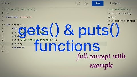 gets and puts function in c programming | use of gets() and puts() | syntax and Example