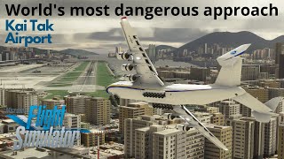 World's most dangerous approach? Big Planes at Hong Kong Kai Tak Airport | MSFS2020