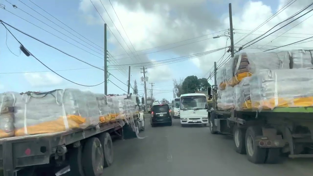 Driving Antigua and Barbuda Factory Road on Sir Sydney Walling