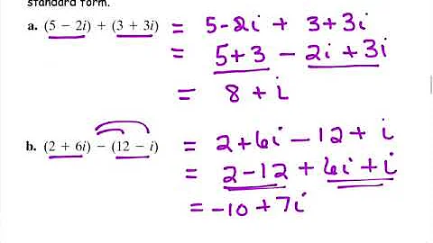 Complex Numbers   Simplify, Add, Subtract and Multiply