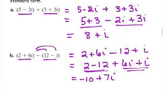 Complex Numbers   Simplify, Add, Subtract and Multiply