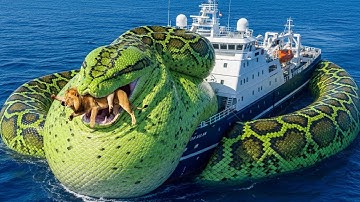 Brave heroes save lion from giant python attack | Animal rescue