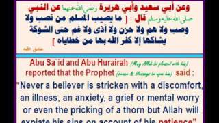 ترجمة رياض الصالحين عربي إنجليزي  حديث ما يصيب المسلم  Riyadh Al Saliheen with English Translation  Hadith Never a believer is stricken with