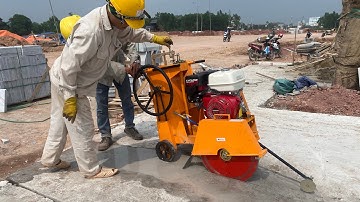 2 Anh Công Nhân💥Dùng Máy Cắt Bê Tông KC20 Quá Đẳng Cấp / Cắt sâu 18Cm2