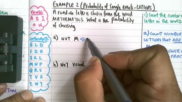 Probability of single events NOT property LETTERS example 2 | gcsemathsexamples