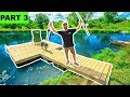 Building a GIANT DIY FLOATING DOCK for My BACKYARD POND!!! (Part 3) - Will It Float?