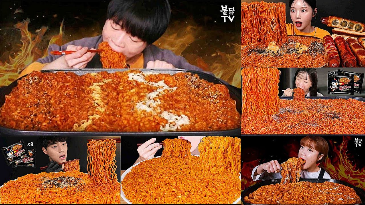 Asmr Super Spicy Buldak Fire Noodle Korean Ramen|Only Bites| Spicy Food | X2 Speed | No Talking