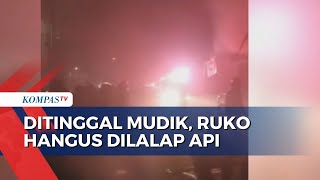 Diduga Korsleting Listrik, Sebuah Ruko di Pasar Pondok Gede Hangus Dilalap Api saat Ditinggal Mudik
