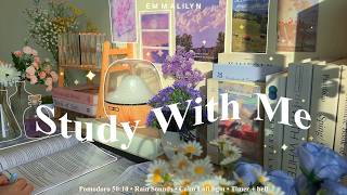 🪻4-HOUR Study With Me • Rain sounds☔+ Calm Lofi bgm • Pomodoro 50-10 • Day342🌤️
