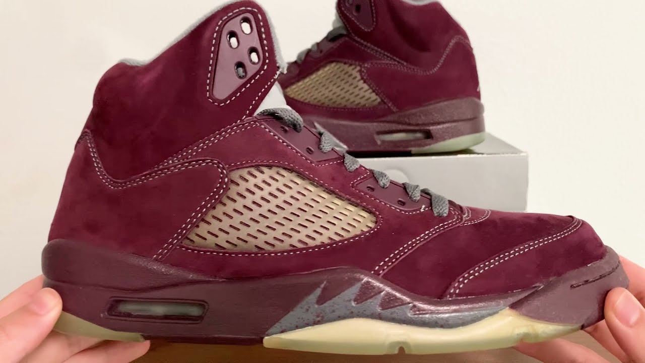 burgundy 5s jordans