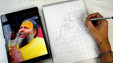 How To Draw PREMANAND JI MAHARAJ Easy Step By Step Outline Tutorial | Premanand JI Maharaj Drawing