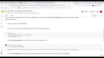 Sentence boundary detection