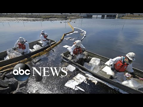 California crews race to contain massive oil spill