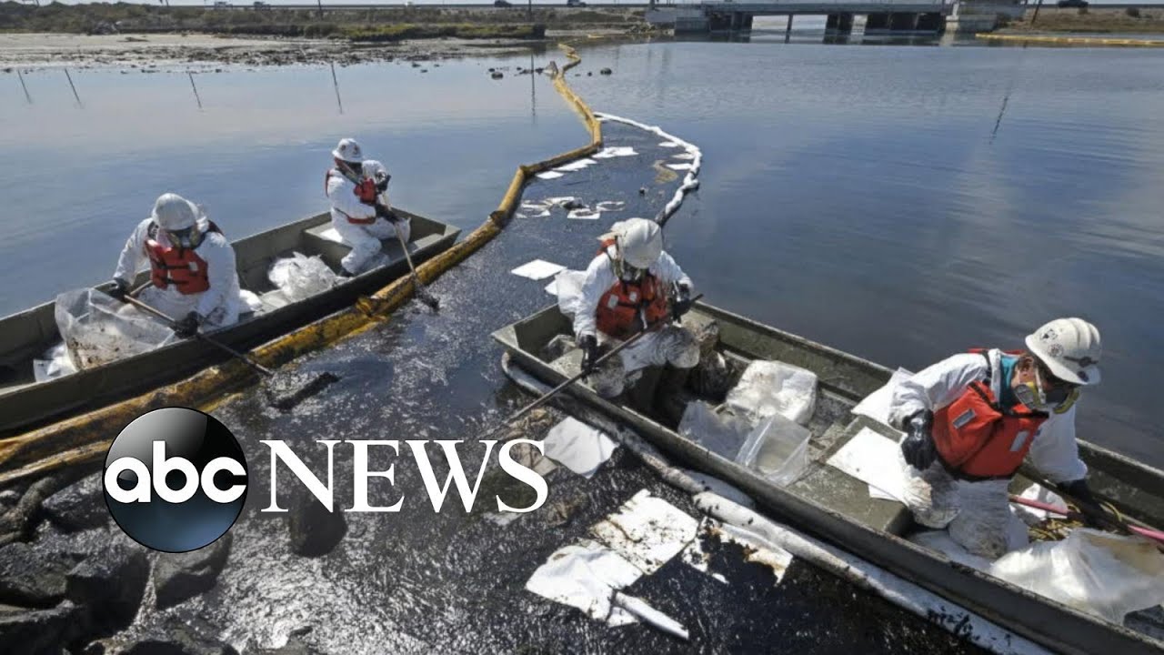 ⁣California crews race to contain massive oil spill