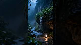 A Hidden Waterfall for Tired Minds 🌧️ Deep Calm #shorts