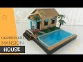 Easy DIY Miniature Cardboard House Model with Swimming Pool #154