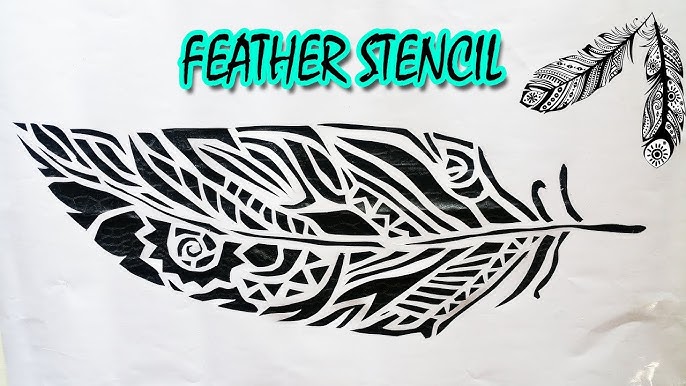 Feather drawing / Feather stencils walls - YouTube feather-drawing-feather-stencils-walls-youtube