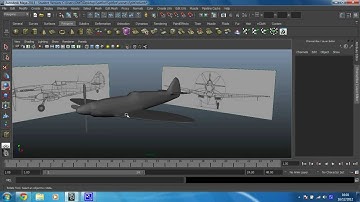 Maya 2013 intermediate modelling - Spitfire - 25 - Add propeller to plane and complete mesh