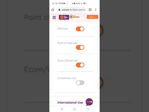 AU SMALL FINANCE BANK VIRTUAL DEBIT CARD DISABLE AND ENABLE ONLINE