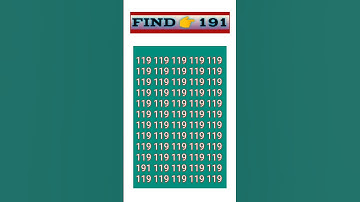 Find this No. 👉 191 with in 6 seconds 🧐🤔