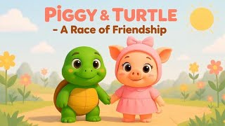 Piggy & Turtle 🐷🐢 Friendship Race Song | Cute Kids Story & Sing-Along | Teamwork Wins! | 444 Hz