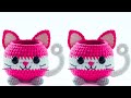 AMAZING KNITTING CROCHET DESIGN CAT SHAPE BASKET MAKING IDEA Crochet Diy Handmade Basket 