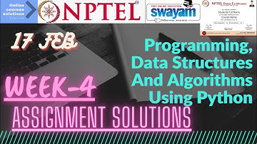 NPTEL | Programming, Data Structures And Algorithms Using Python | Week-4 Assignment Solutions.