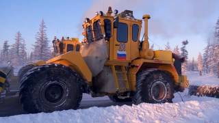Как делают дорогу (зимник) в Якутии трактора ТЭСМАРК