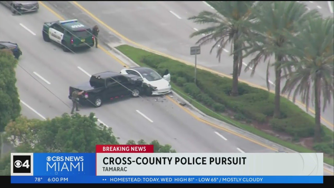 Cross-county pursuit ends in arrest - YouTube