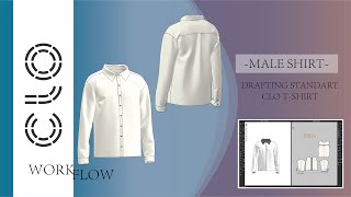 Making classic men shirt in CLO3D using existing t-shirt from clo? Super easy! COLLAR pattern making