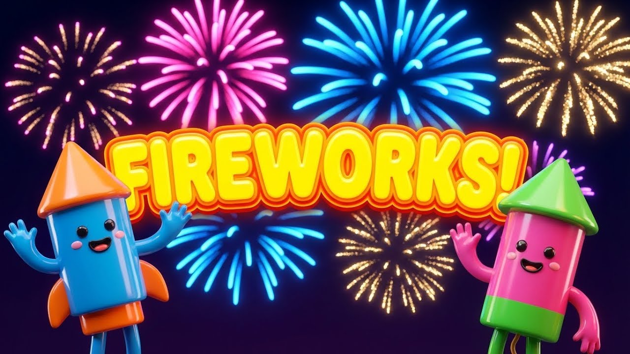 Fireworks Song for Kids 🎆 Colors in the Sky | Happy New Year Song & Lullaby
