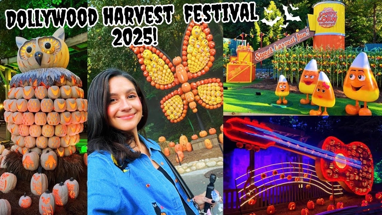 DOLLYWOOD HARVEST FESTIVAL 2025!🎃 My First Time!🖤 Full Day & Night Park Tour! The BEST Fall Decor!🍂