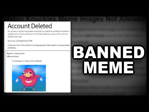 Roblox Banned The Ugandan Knuckles Meme Youtube - roblox account banned meme