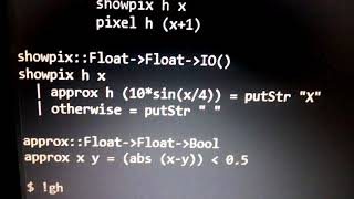 Haskell Program to show a Sine Wave.