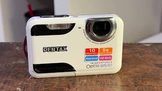 Pentax Optio WS80 Waterproof Digital Camera White, Compact Travel