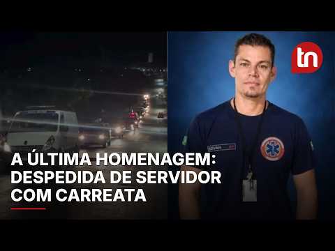 Servidores de Rio Bom se despedem de colega em carreata com sirenes e buzinas