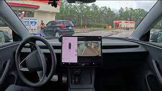 Tesla Full Self Driving 13.2.2-Timelapse of rainy Saturday afternoon-4K HD